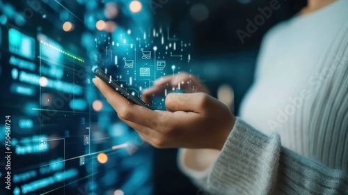 challenges and solutions in mobile banking applications Navigating Digital Security: A Close-Up of Hands Interacting with a Smartphone Displaying Various Security Icons photo