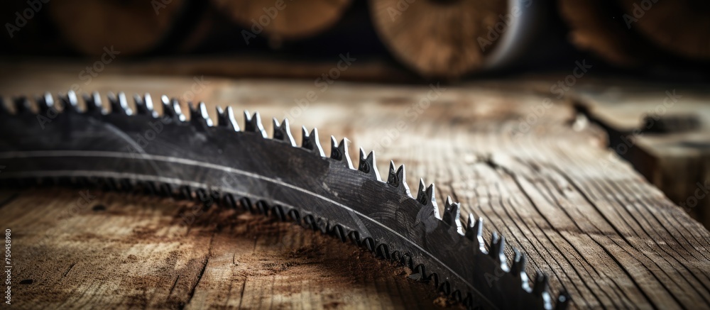 Circular Saw Blades: Essential Woodworking Tool on Wooden Table Circular Saw Blades: Essential Woodworking Tool on Wooden Table