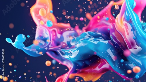 Close up of a vibrant and colorful liquid substance. Ideal for science and technology projects