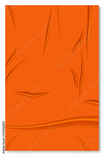 Template glued paper with wrinkles effect realistic