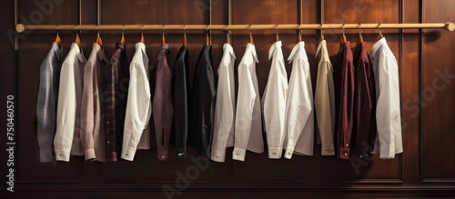 Variety of Boys School Uniform Shirts Hanging on Display Rack in a Store