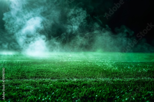 smoke grass green background dark ground light smell toxic black bad fog stadium stink mist. Background green grass smoke cloud fart soccer night field 
