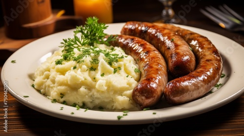 Bavarian meal with white sausage