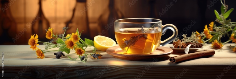 Glass Cup Tea with Mint Leaf, Isolated on White Background. - obrazy, fototapety, plakaty 