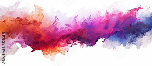 Vibrant Colorful Paint Splashes Spread on a Clean White Background
