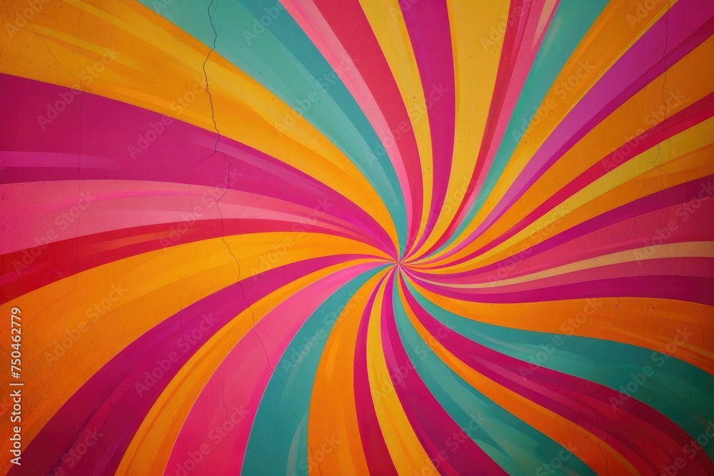 Vibrant spiral design painted on a wall, perfect for background use Vibrant spiral design painted on a wall, perfect for background use
