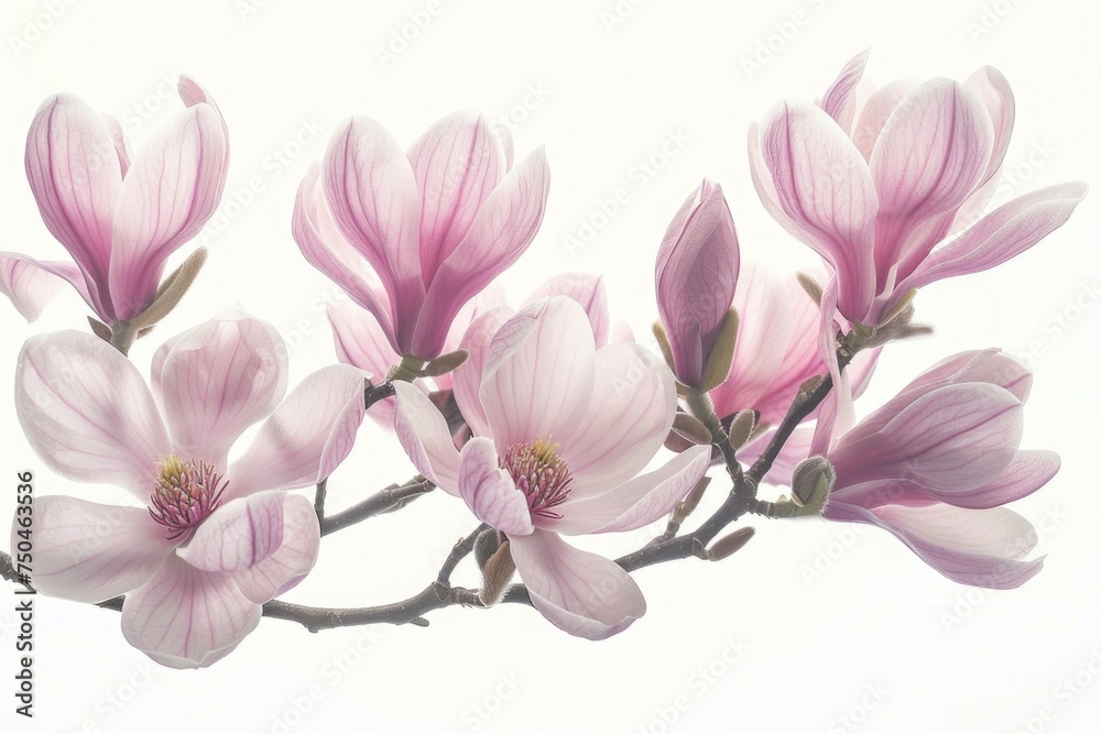 Close up of a bunch of flowers on a branch. Suitable for nature and spring concepts