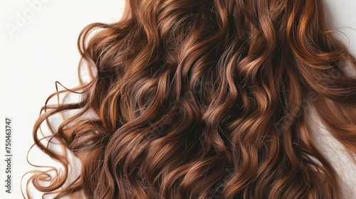 Close up of a woman's long brown hair, suitable for beauty and haircare concepts