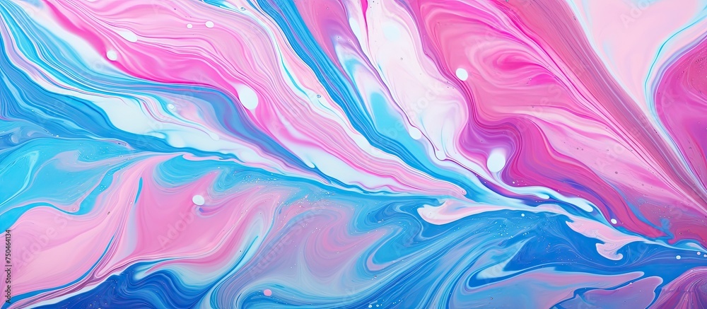 Vibrant Abstract Painting: Colorful Fluid Pattern Creating a Decorative Marble Texture