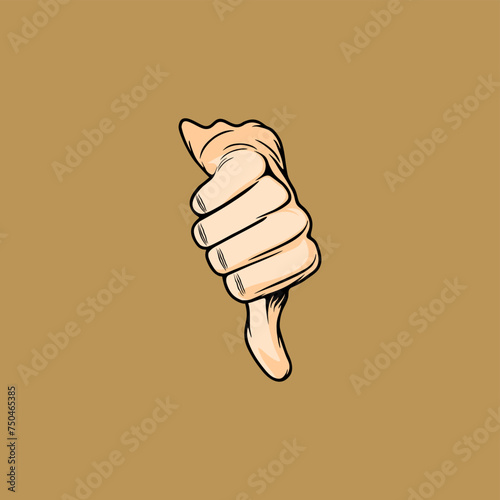 thumbs down gesture vector illustration