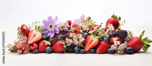 Exquisite Edible Flowers Arrangement of Chocolate Dipped Strawberries for Special Events