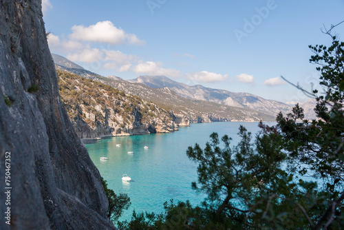 panoramic view of cala luna beach Orosei Sardinia