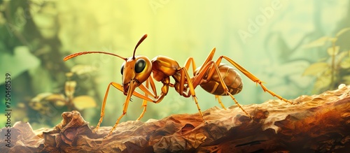 Majestic Queen Ant in Flight Leading Her Colony of Leafcutter Ants through the Rainforest © HN Works