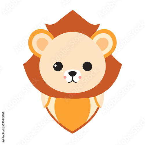 design of minimalist logo featuring a lion on a white background include lines as an additional design element  vector illustration kawaii