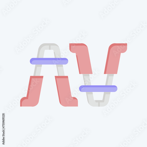 Icon Jumper Cable. related to Garage symbol. flat style. simple design editable. simple illustration