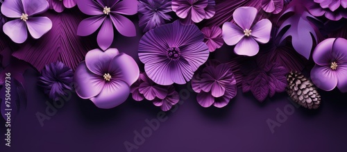 Lavender Blooms Adorning a Tropical Frame for Elegant Wallpaper Design © HN Works