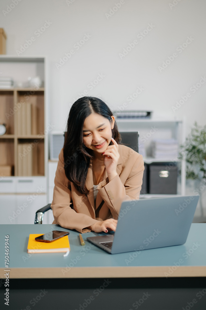 Confident business expert attractive smiling young woman holding digital tablet on desk in office. Confident business expert attractive smiling young woman holding digital tablet on desk in office.