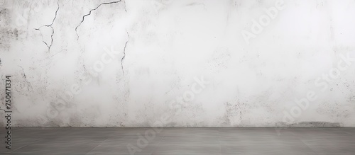 Contrast of Monochrome: Textured White Wall Against Black and White Cracked Floor