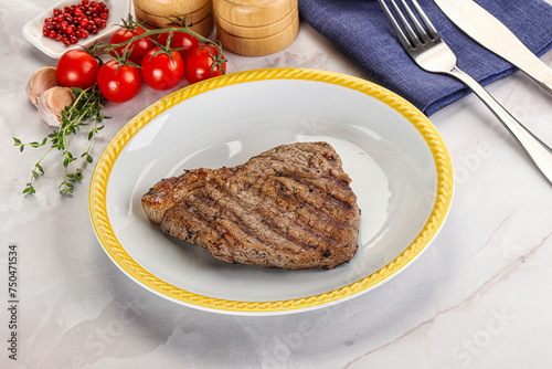 Grilled marble beef steak with sauce