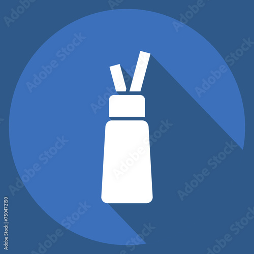 Icon Whipped Cream. related to Milk and Drink symbol. long shadow style. simple design editable. simple illustration