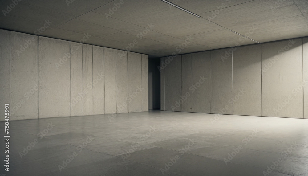 A concrete room with walls and floor. Concrete wall and floor abstract background. 