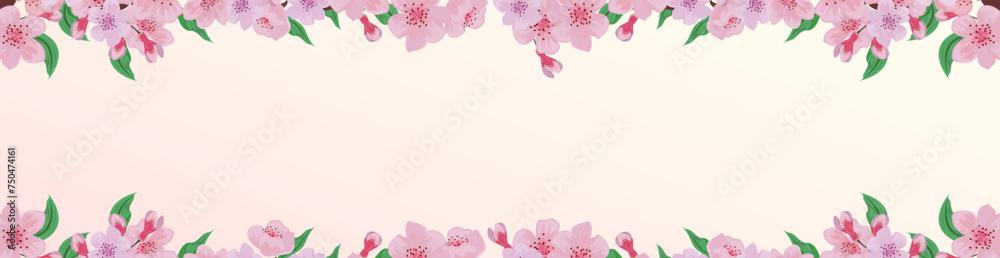 Cherry Blossom Floral Banner for your own design
