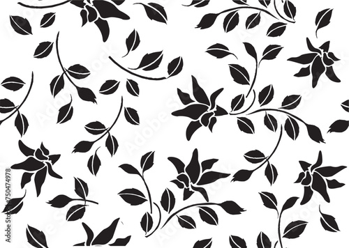 Indonesian batik motifs with very distinctive, exclusive plant patterns. vector EPS 10