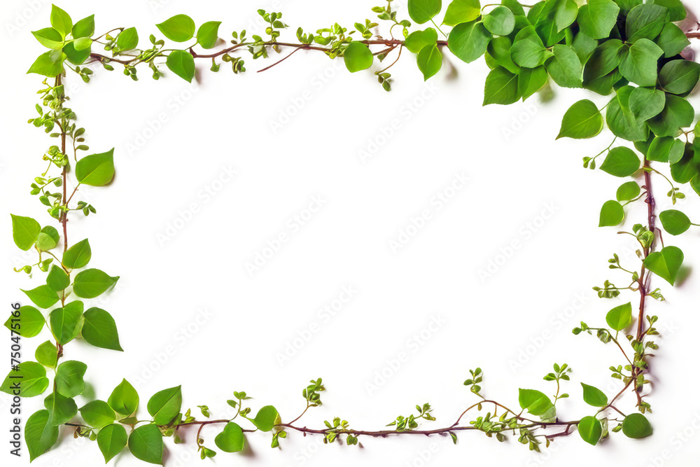 green leaves frame png
