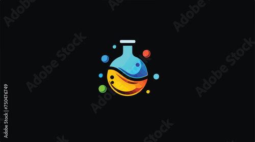 Chemistry lab logo graphic template