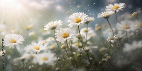 Whispers daisy meadow. AI generated illustration
