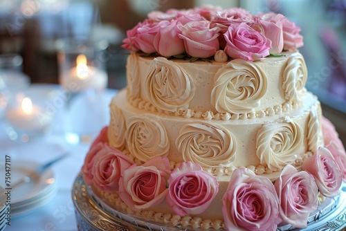beautiful decorated wedding cake design professional advertising food photography