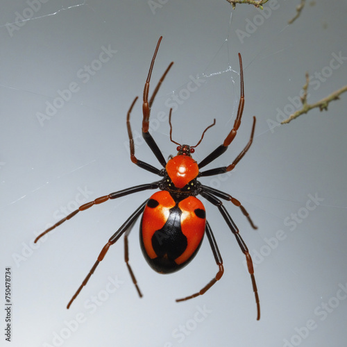 Black widow spider, png, redback, Latrodectus mactans or hasselti isolated, transparent background