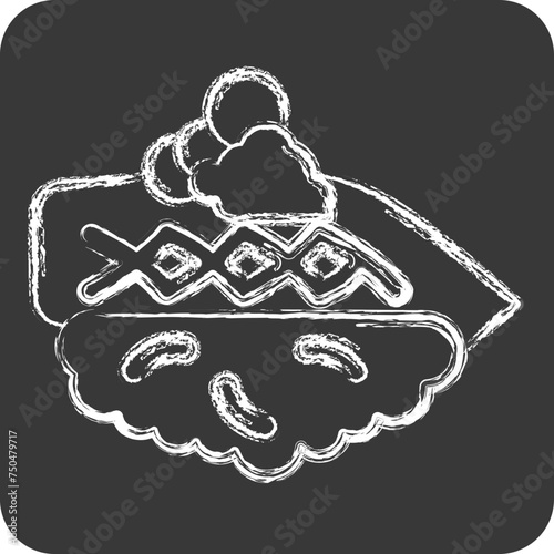 Icon Kohada. related to Sushi symbol. chalk Style. simple design editable. simple illustration photo