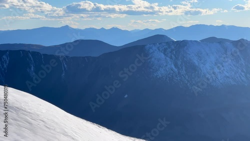 Rocky Mountains Colorado Mount Sherman Quandary Rocky Mountains 14er landscape Kite Lake Mount Lincoln loop fourteener hiking trail top of Bross Cameron Democrat Grays Torreys peak sunset pan right photo