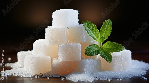 Studio photography of a lump sugar isolated on white background