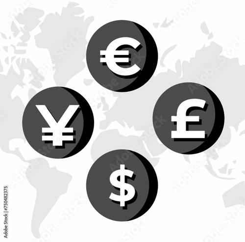 world currency dollar euro yen 
