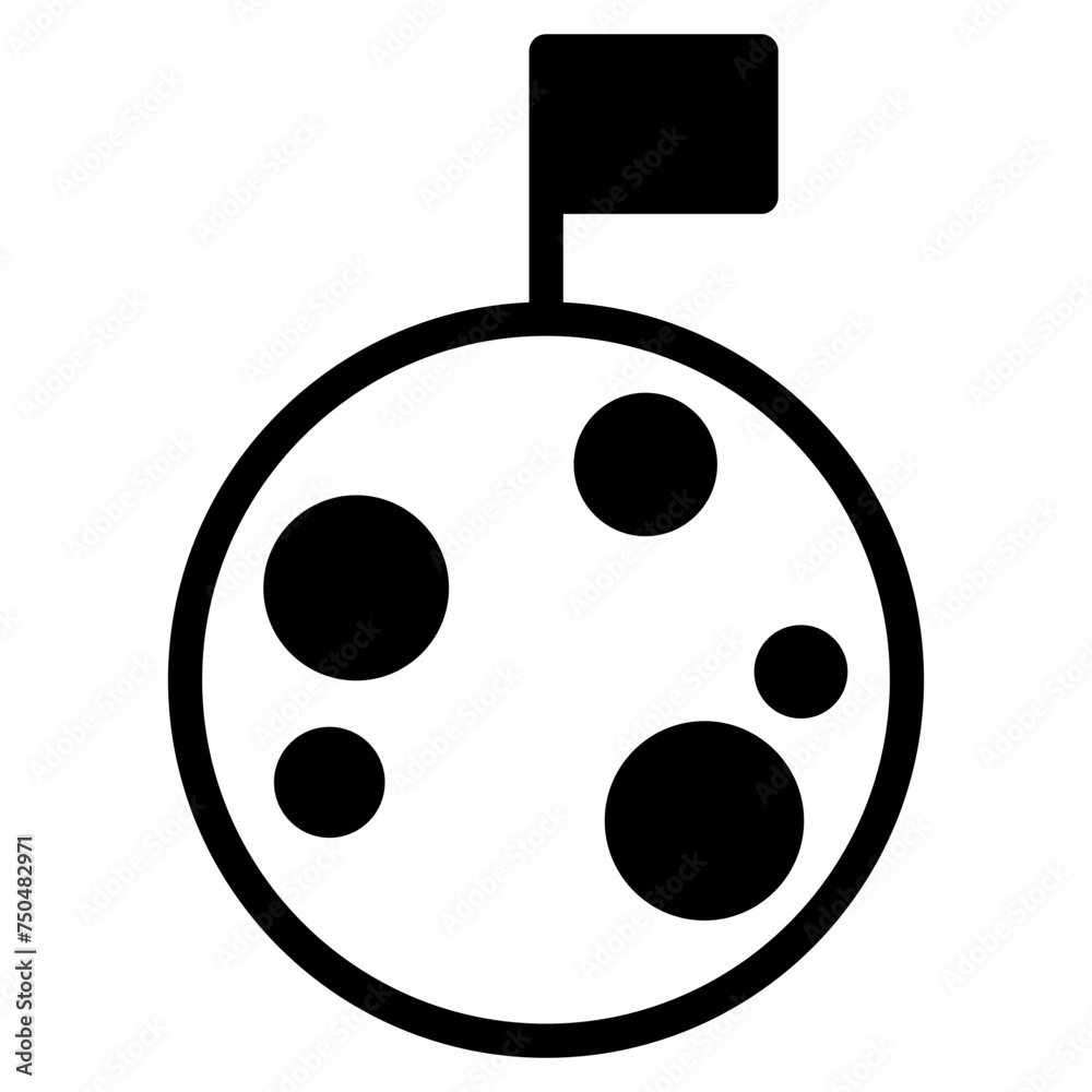 Obraz premium moon with flag icon