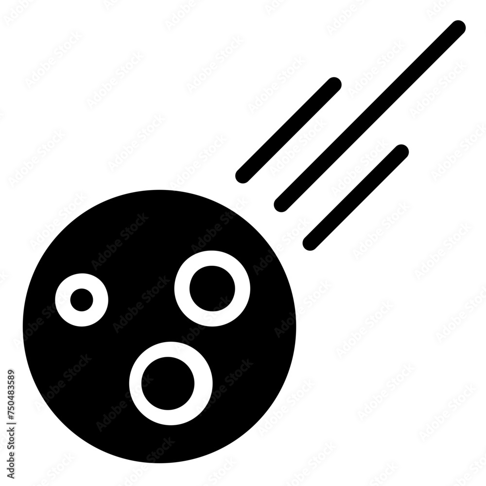 Falling meteorite icon design. comet space icon.