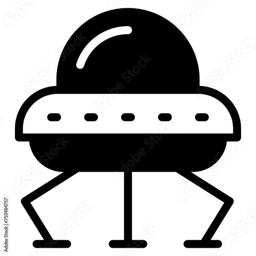 UFO Icon. UFO Flying Saucer Icon