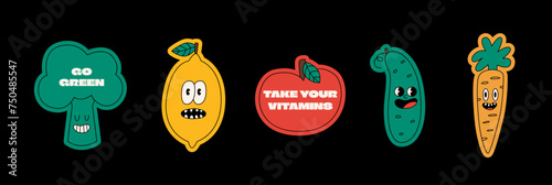 Cute food characters illustration