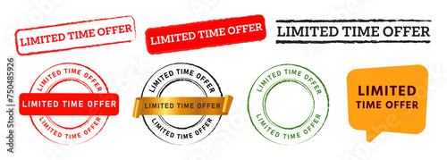 limited time offer rectangle and circle stamp for business marketing advertisement