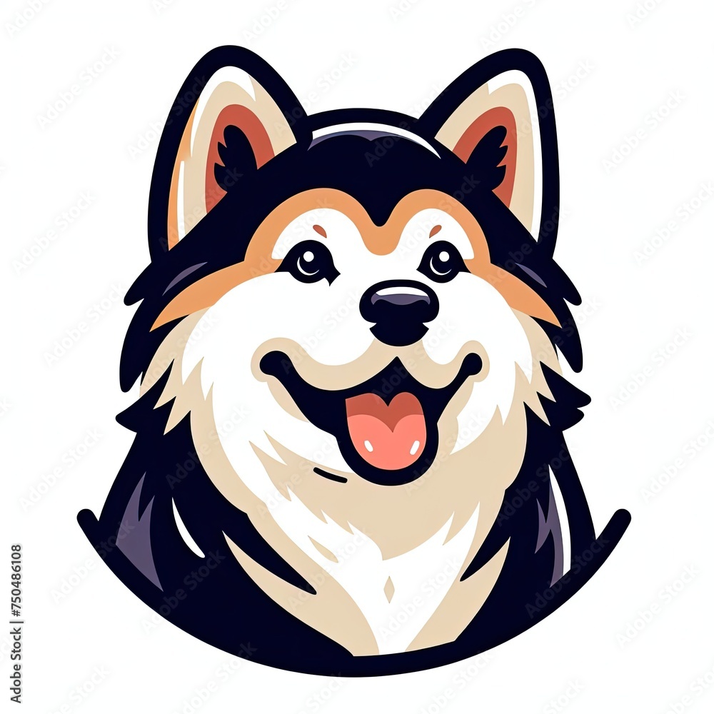 Eager Explorer: Playful Akita Inu Illustrated in a Festive Mood Eager Explorer: Playful Akita Inu Illustrated in a Festive Mood