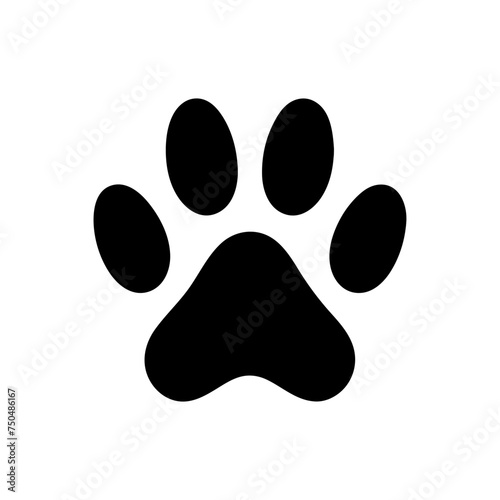 Paw print icon. Dog or cat paw print icon in flat design.