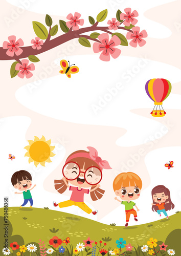 Group Of Happy Cartoon Kids © yusufdemirci