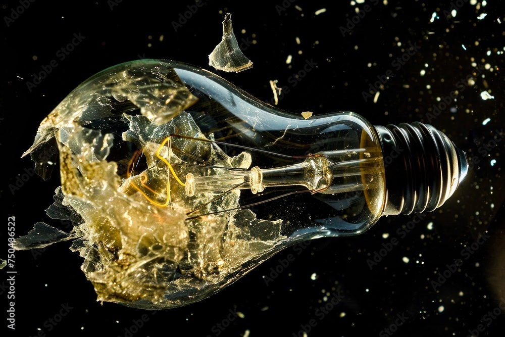 Ignition of Ideas: Exploding Light Bulb Concept. Generative ai