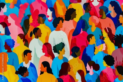 Diversity United: Colorful Mosaic of Society. Generative ai