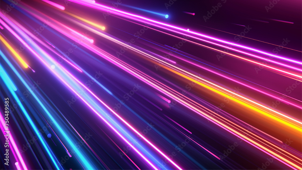 neon colorful glowing speed lines in the dark background neon colorful glowing speed lines in the dark background