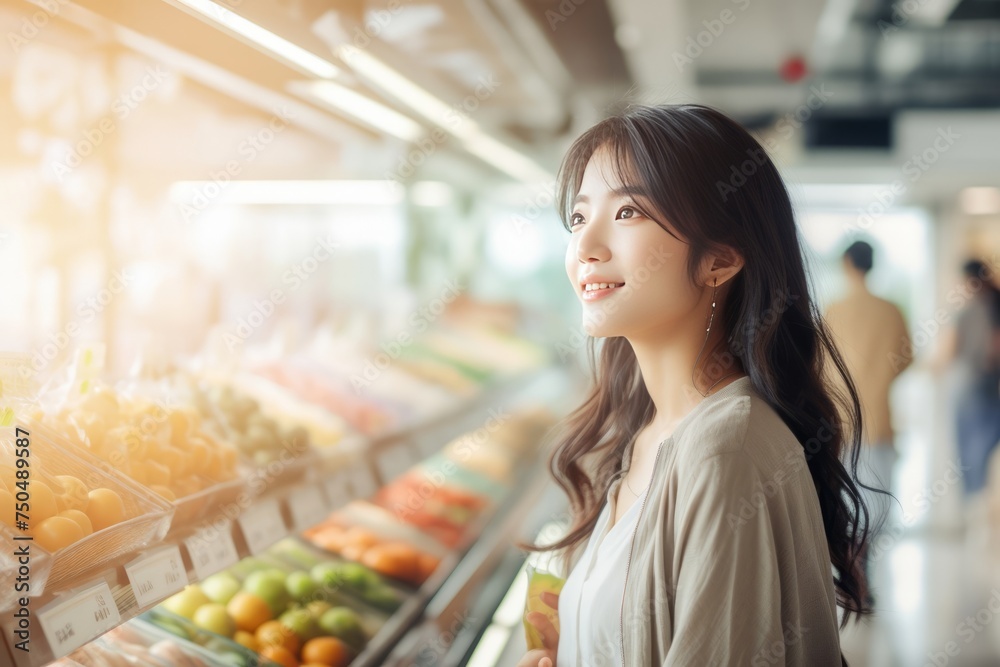 買い物をする女性 買い物をする女性