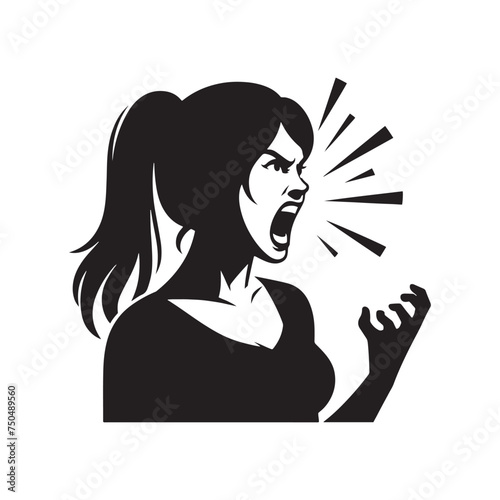 Burning Reaction: Vector Angry Person Silhouette - Expressing Intense Emotion in Striking Form. Angry Person Illustration, Angry man vector.