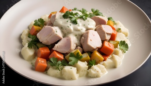 diced chicken meat and vegetables